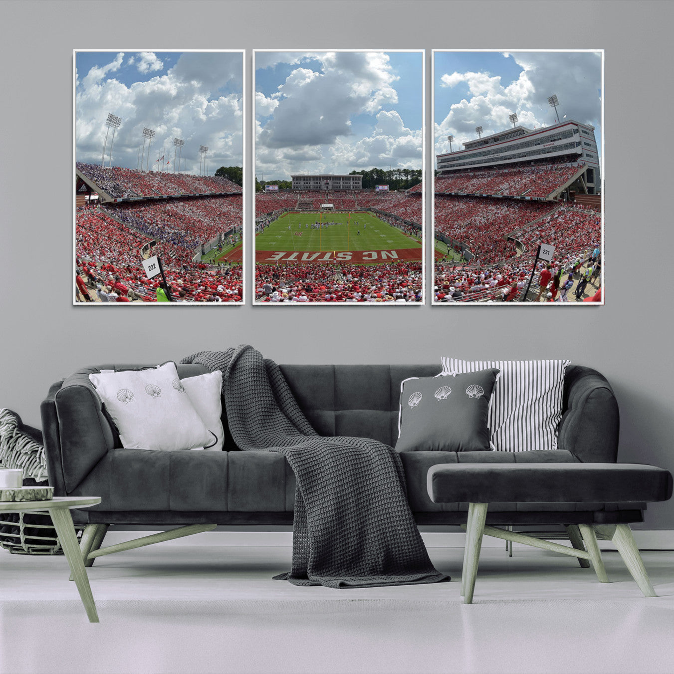 -NC State Wolfpack Football Team Print Canvas- Raleigh Carter-Finley Stadium Wall Art Canvas Print
