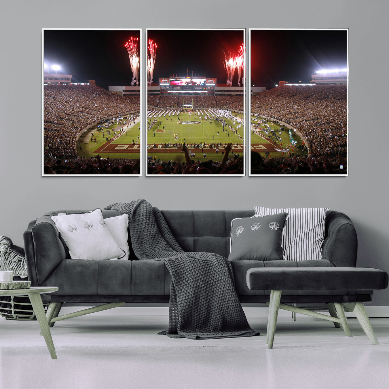 -Framed Florida State Seminoles Football Team Print - Tallahassee Doak Campbell Stadium Wall Art