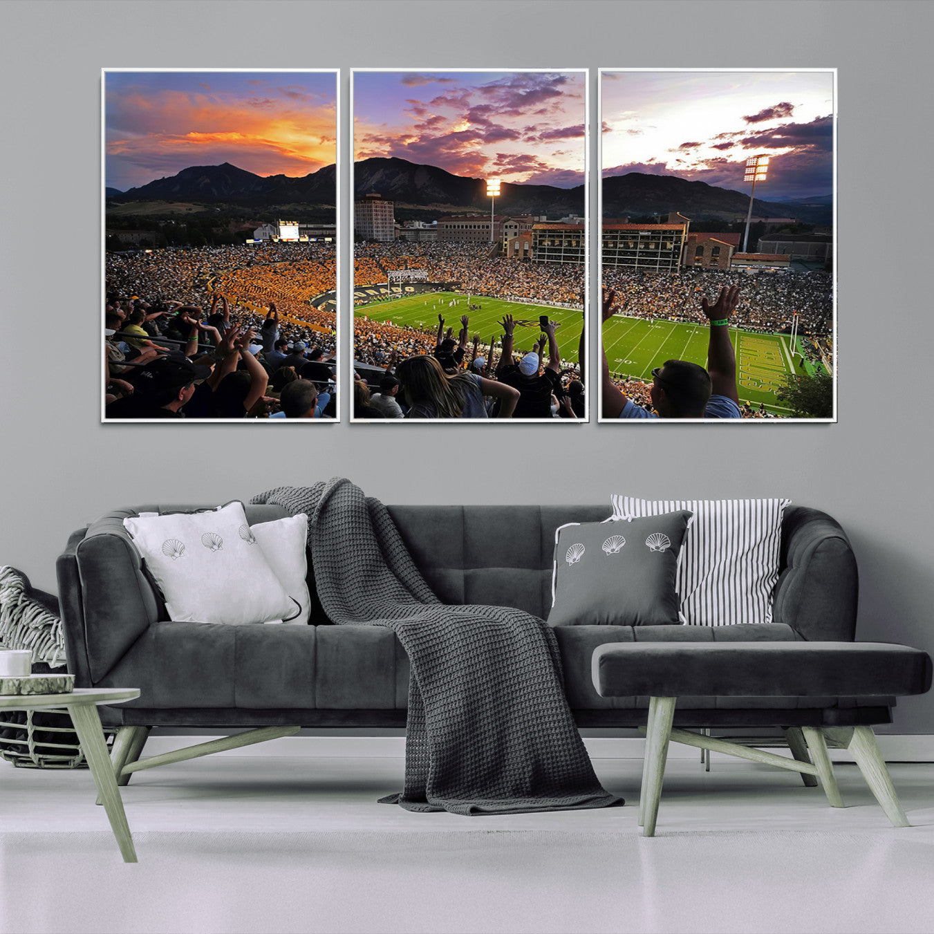 -Framed Colorado Buffaloes Football Team Print - Boulder Folsom Field Stadium Wall Art Canvas Print