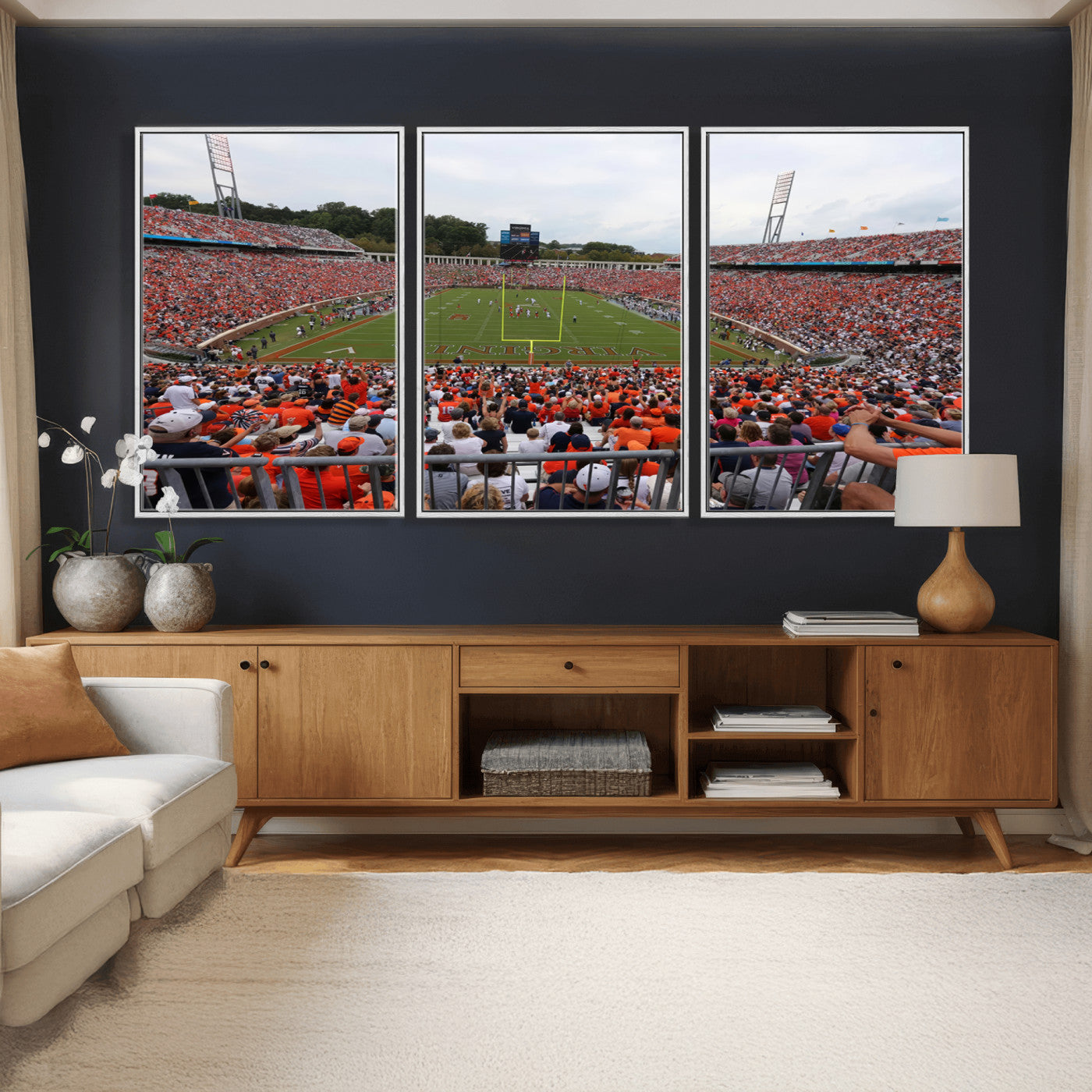 63606-MGV-CV-36X24 - Virginia Cavaliers Football Team Print - Charlottesville Scott Stadium Print Wall Art Canvas
