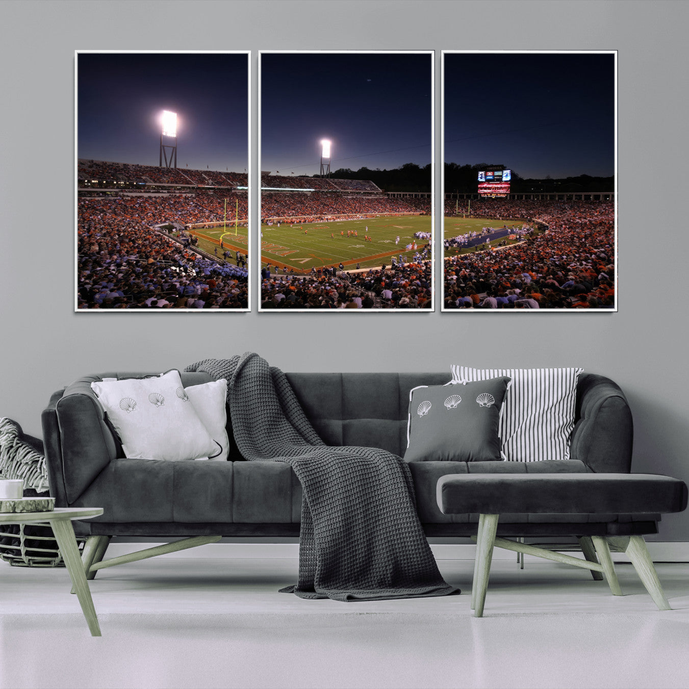 -Virginia Cavaliers Football Team Print - Charlottesville Scott Stadium Canvas Print Wall Art