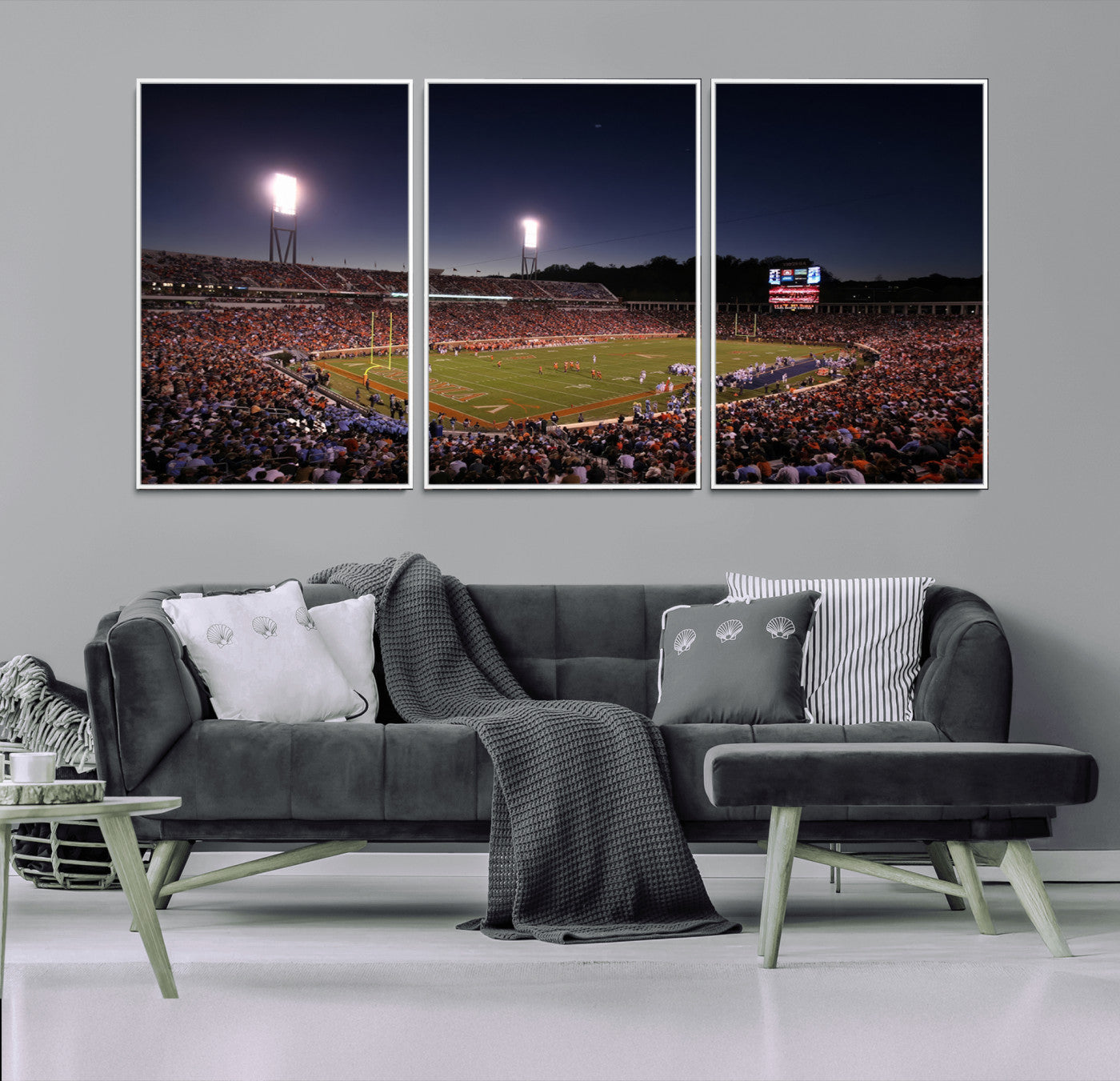 69378-MGV-CV-36X24-Virginia Cavaliers Football Team Print - Charlottesville Scott Stadium Canvas Print Wall Art