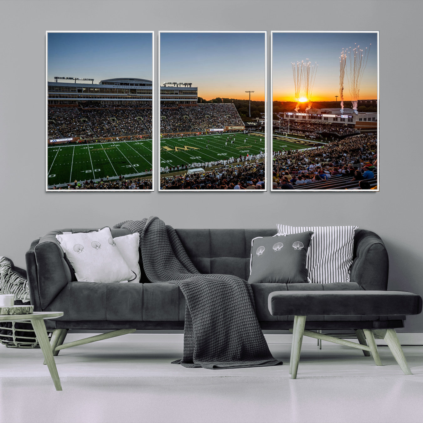 29253-MGV-FC-60X30-3P_White-Demon Deacons Football Team Print Canvas- Winston-Salem Allegacy Federal Credit Union Stadium Wall