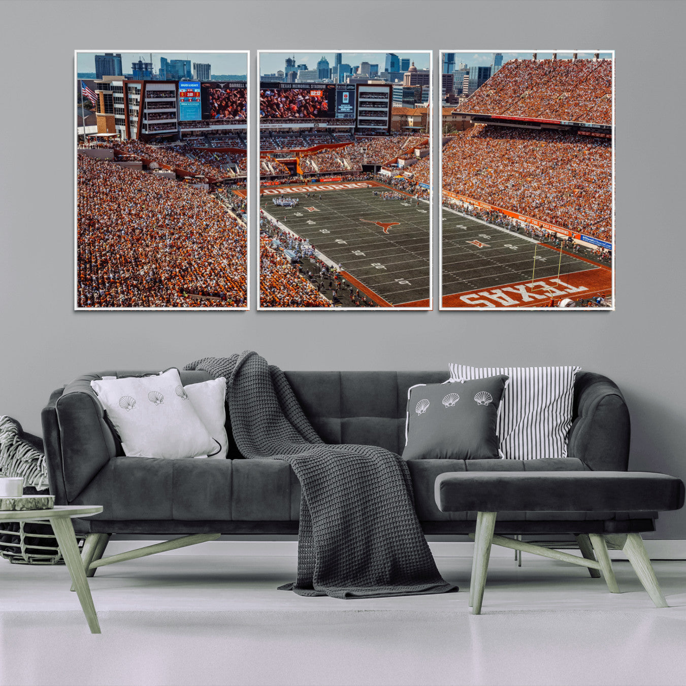 -University of Texas Longhorns Football Team Print - Austin Darrell K Royal-Texas Memorial Stadium