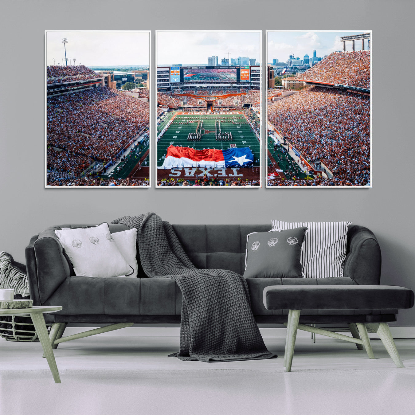 -University of Texas Longhorns Football Team Canvas Print - Austin Darrell K Royal-Texas Memorial