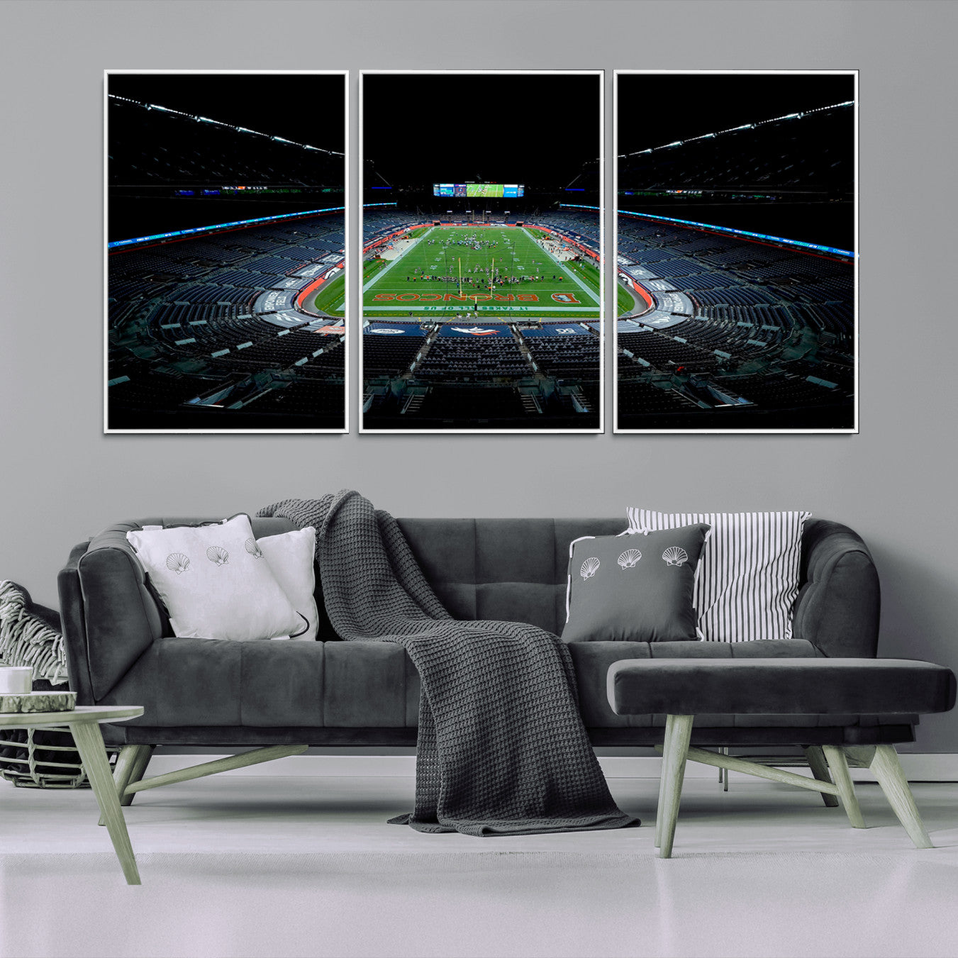 -Denver Broncos Football Team Print Canvas- Denver Empower Field at Mile High Stadium Wall Art Canvas