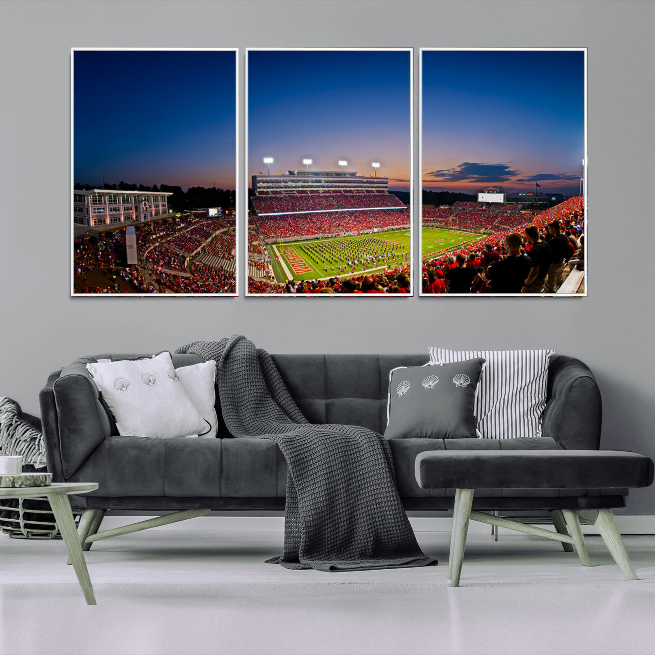 -Wolfpack Football Team Wall Art Print - Raleigh Carter-Finley Stadium Wall Art Canvas Print