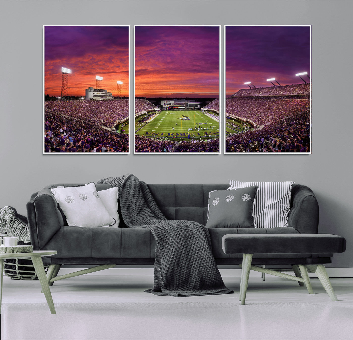 88575-MGV-FC-60X30-3P_White-East Carolina University Pirates Football Print Canvas- Greenville Dowdy-Ficklen Stadium Wall Art