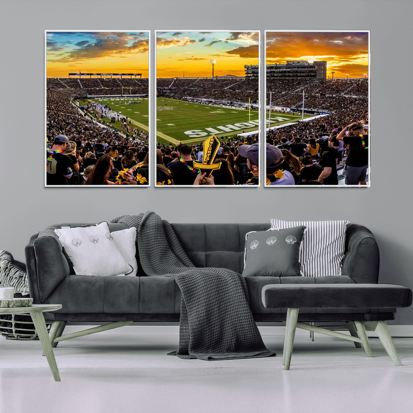 -UCF Knights Football Team Print - Orlando FBC Mortgage Stadium, UCF Knights Wall Art Canvas Print