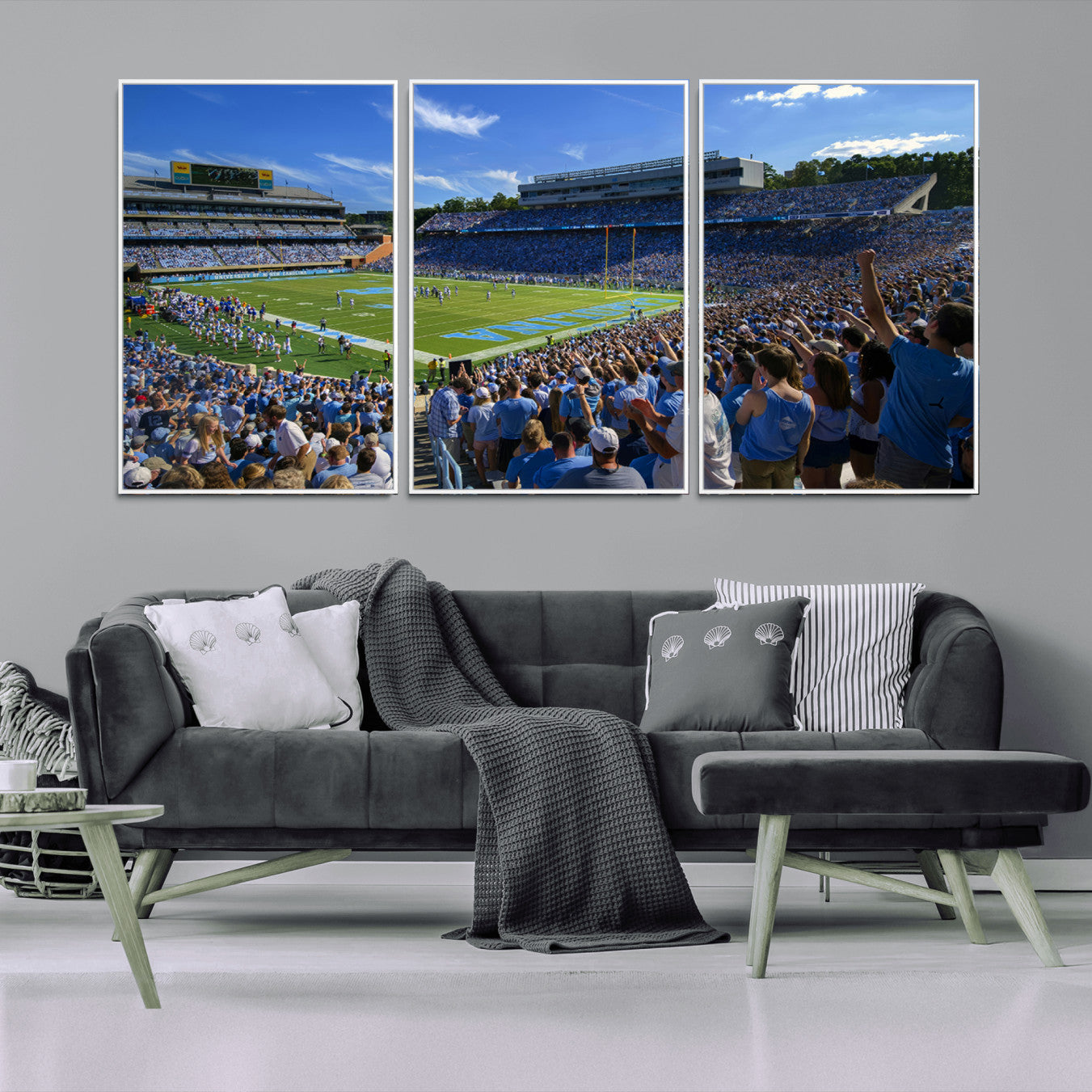 -University of North Carolina Tar Heels Team Canvas Print - Chapel Hill Kenan Memorial Stadium Wall