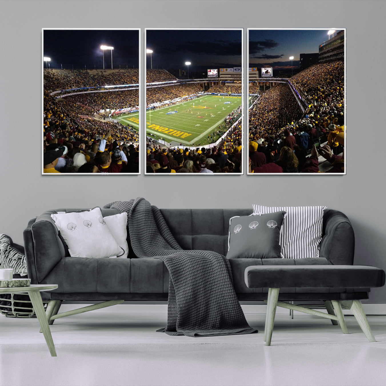 -ASU Sun Devils Football Team Print Canvas - Phoenix Mountain America Stadium Wall Art Canvas Print