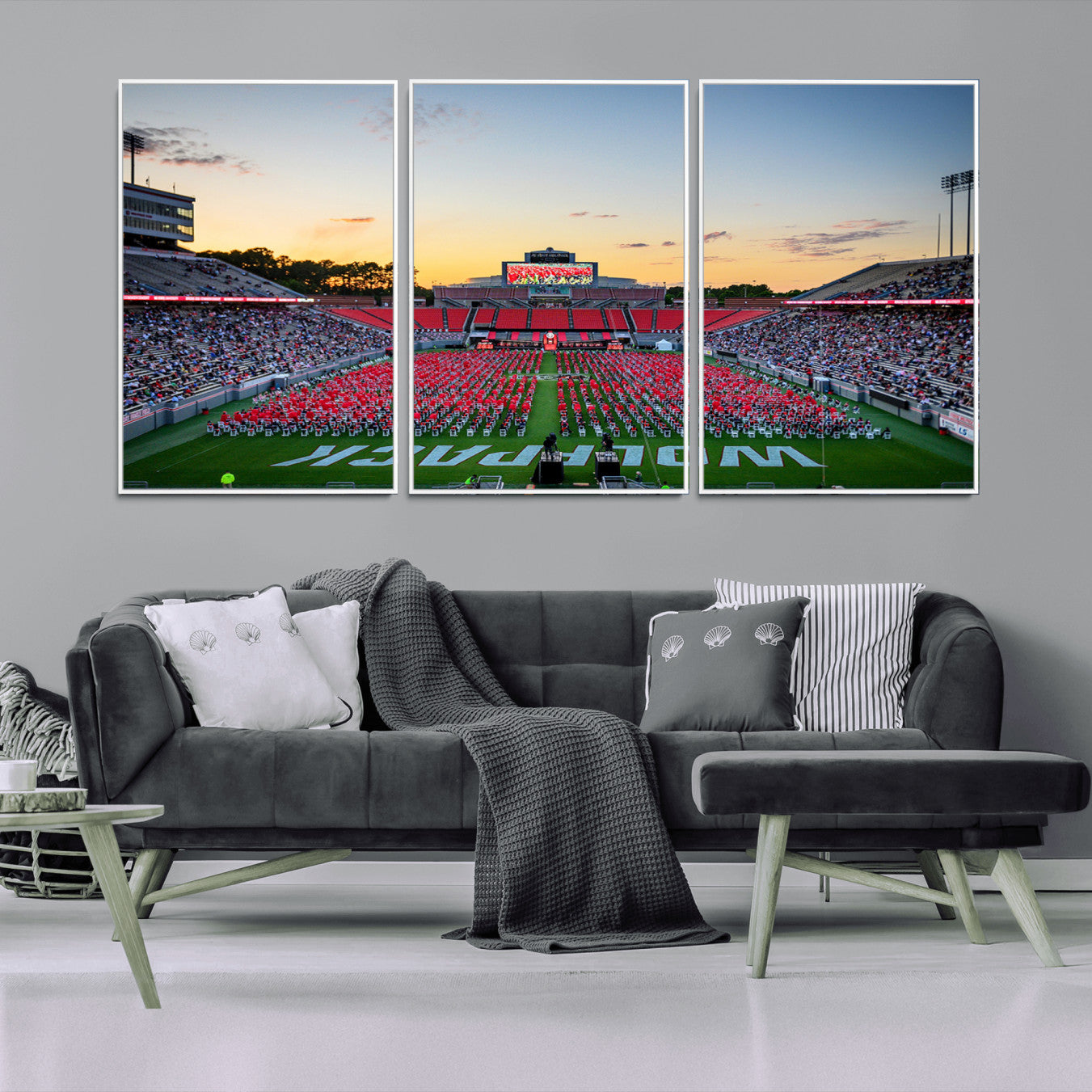 -NC State Wolfpack Football Team Print Wall Art - Raleigh Carter-Finley Stadium Wall Art Canvas Print