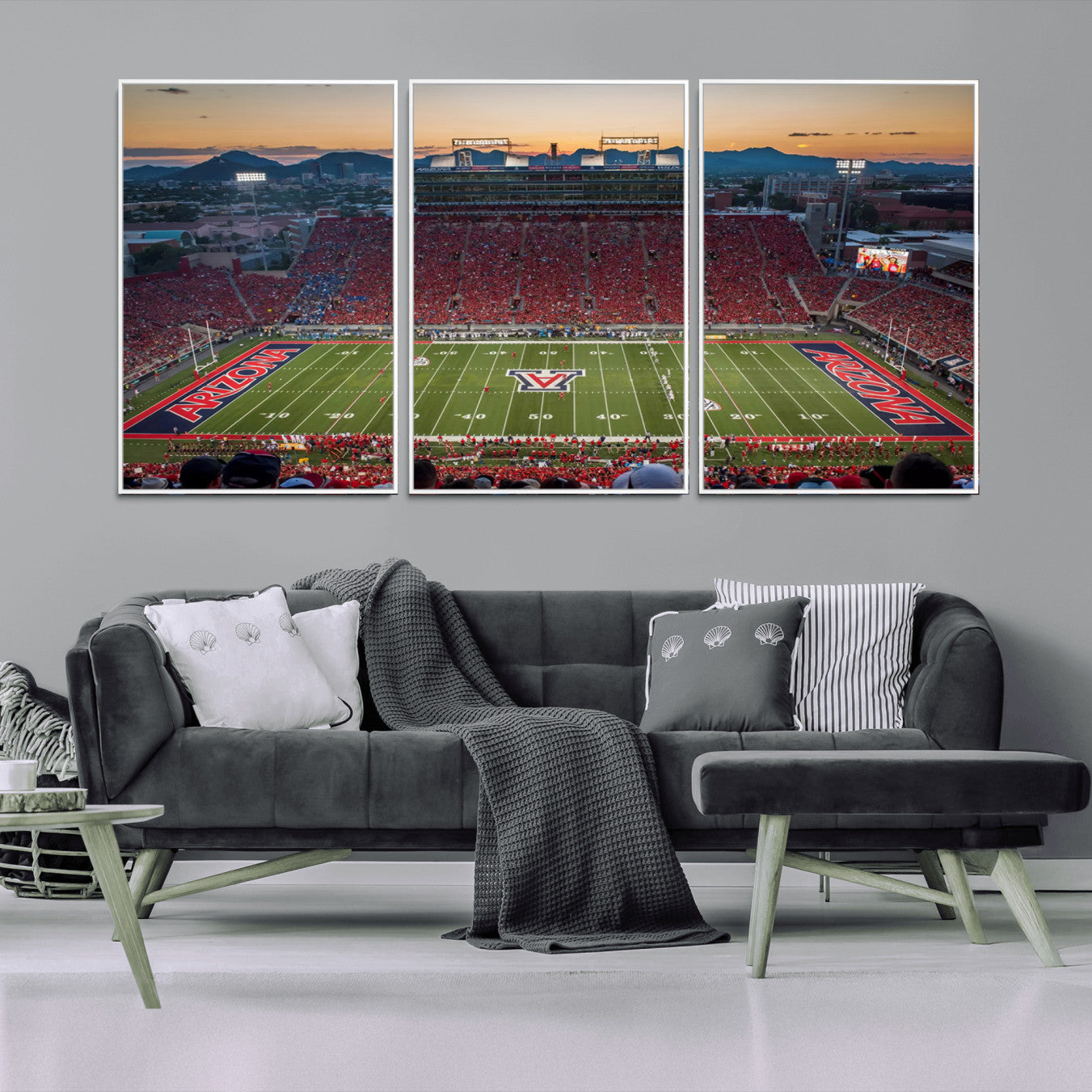 -Arizona Wildcats Football Team Print - Tucson Arizona Stadium Wall Art Canvas Print