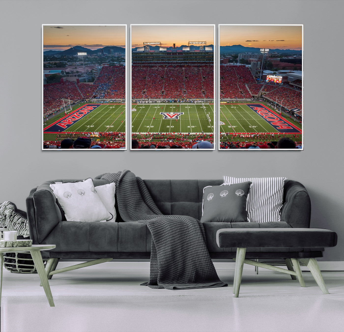 -Arizona Wildcats Football Team Print - Tucson Arizona Stadium Wall Art Canvas Print