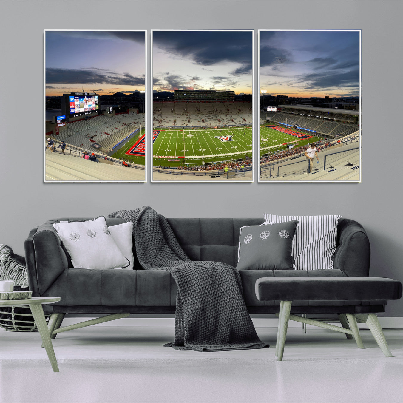 -Arizona Wildcats Football Team Print - Tucson Arizona Stadium Wall Art Canvas Print
