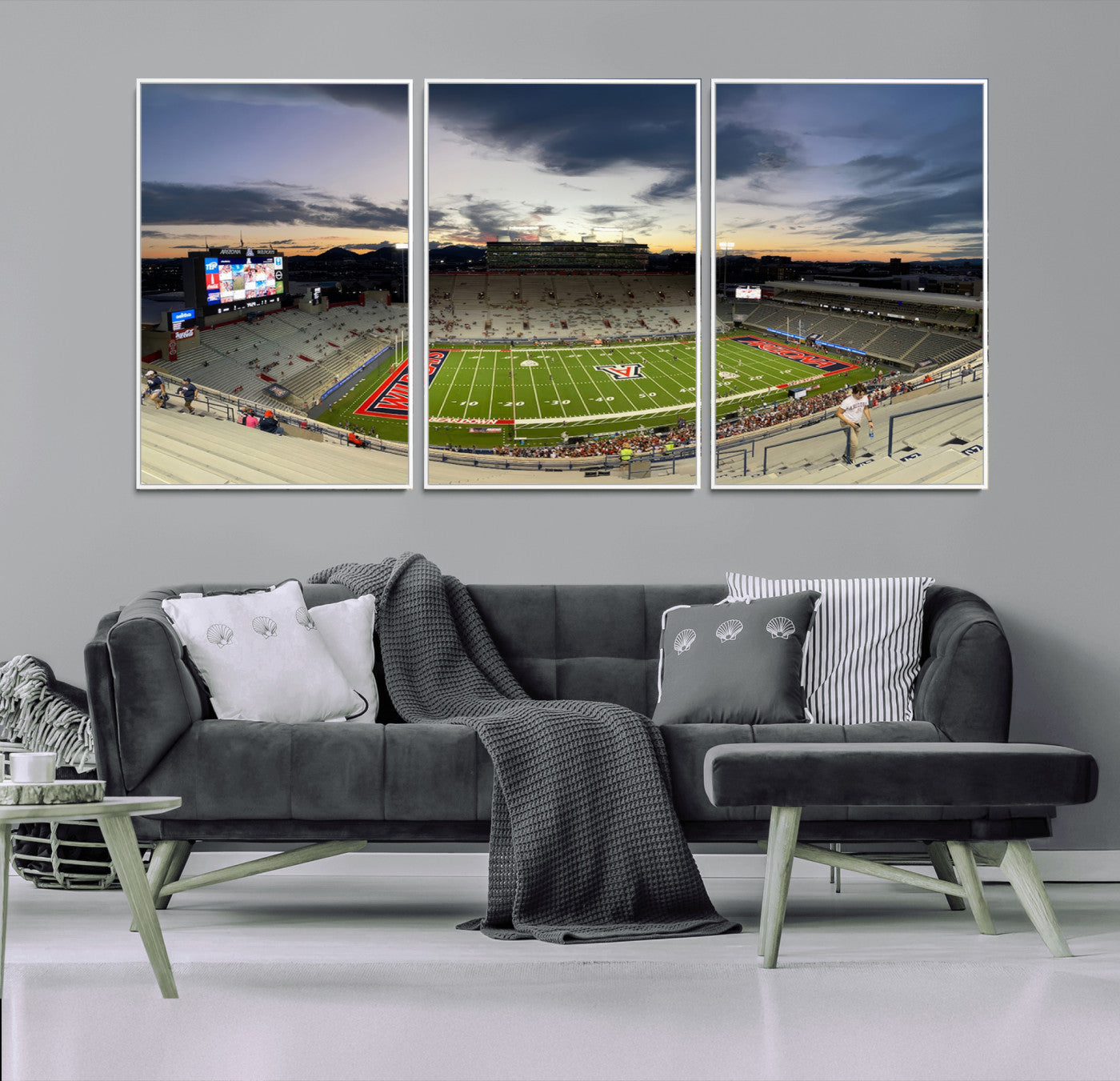 -Arizona Wildcats Football Team Print - Tucson Arizona Stadium Wall Art Canvas Print