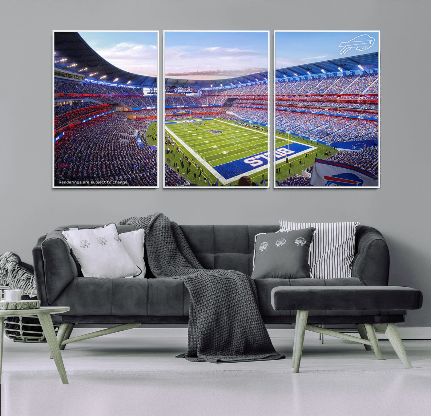57873-MGV-CV-36X24-Buffalo Bills Football Team Print Canvas - Buffalo Highmark Stadium Wall Art Canvas Print