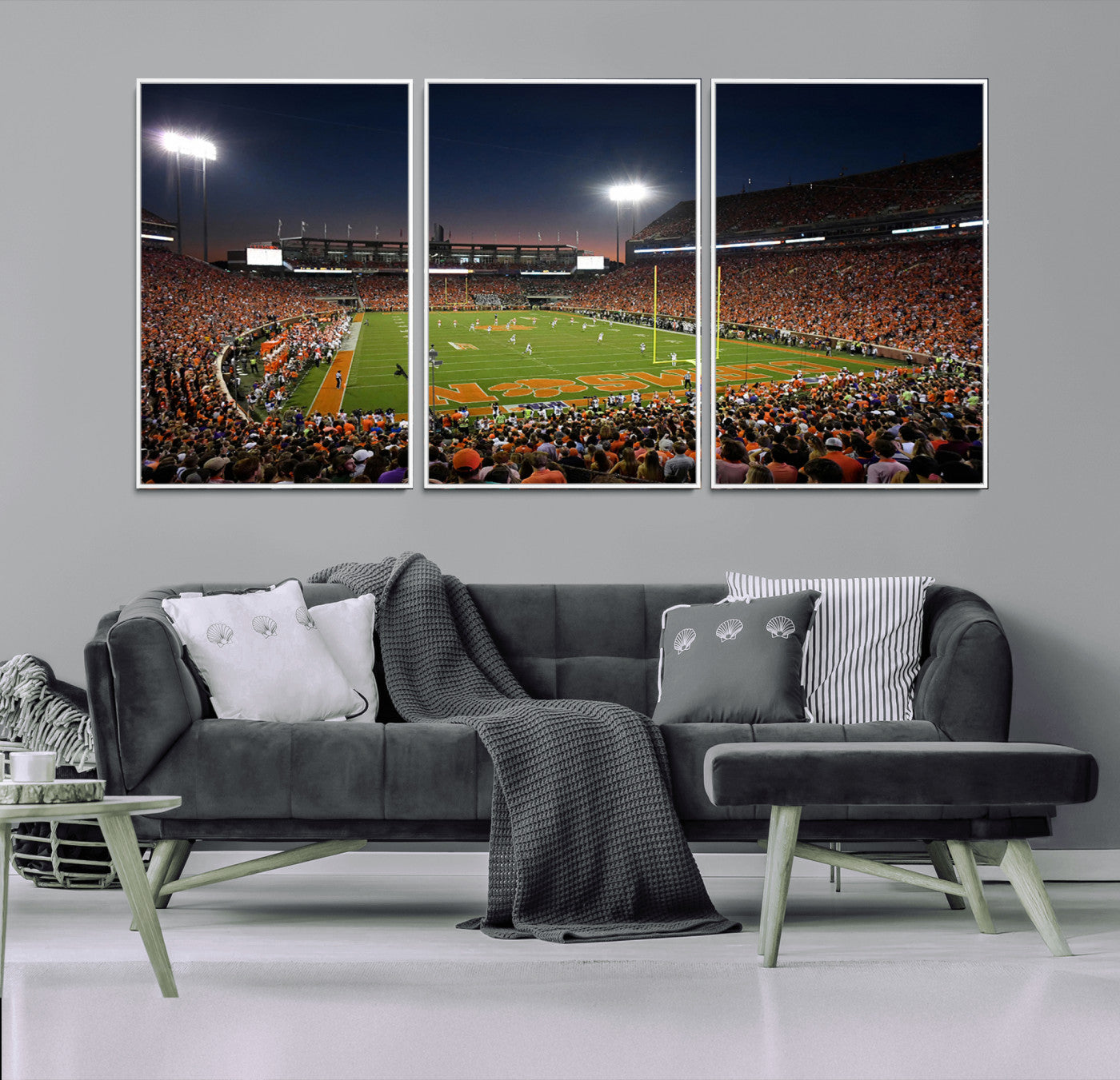 -Clemson University Tigers Art Print, Football Team Print - Clemson Memorial Stadium Wall Art Canvas