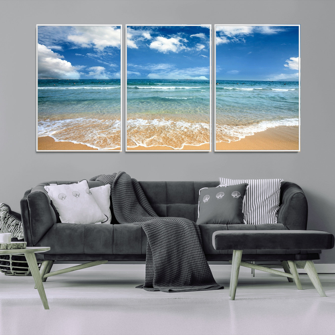 -Sea View From the Beach Canvas Print