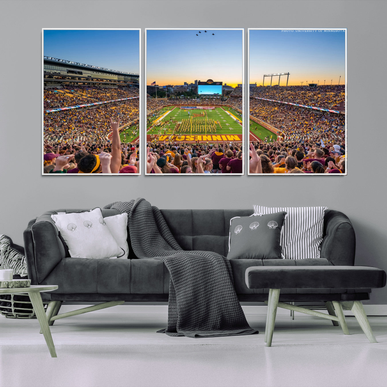 -University of Minnesota Golden Gophers Football Team Print - Minneapolis Huntington Bank Stadium