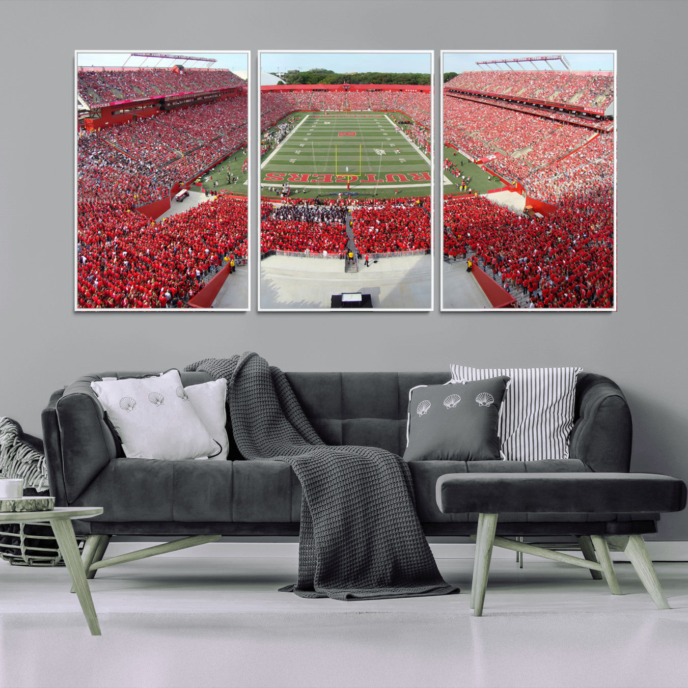 -Rutgers Scarlet Knights Football Team Print - Piscataway SHI Stadium Wall Art Canvas Print