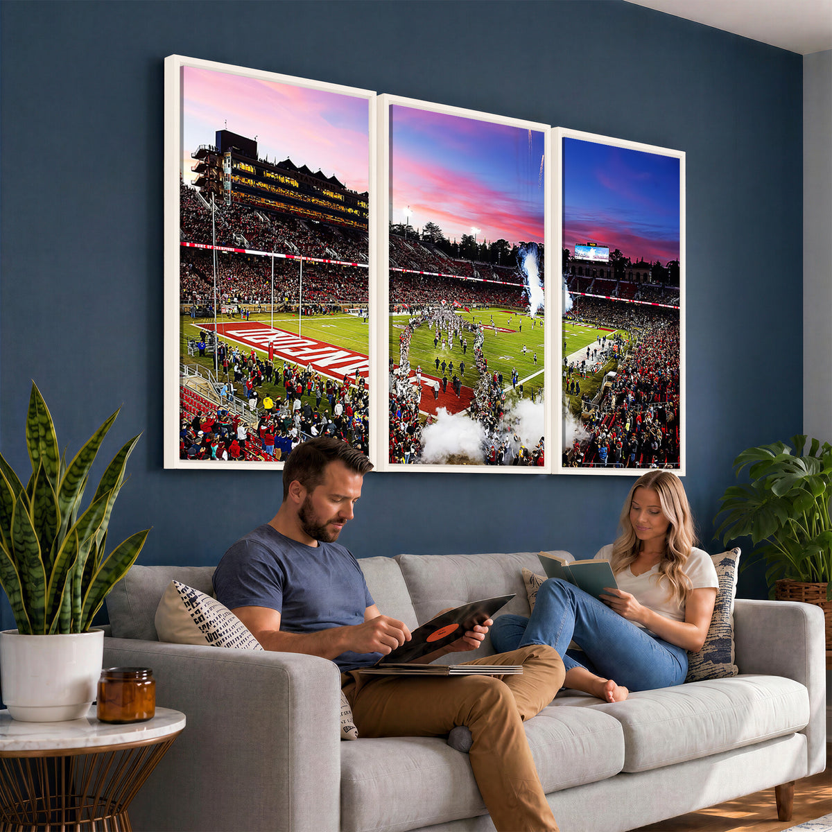 25557-PAN-FL-20X10 - Stanford University Cardinal Football Team Print - Stanford Stadium Wall Art Canvas Print
