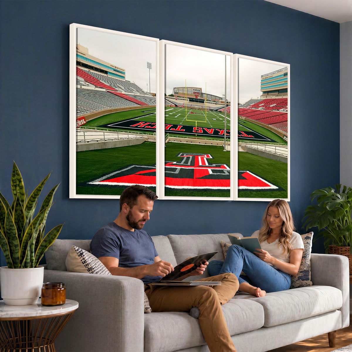 43169-PAN-FL-20X10 - Texas Tech Red Raiders Football Team Print - Lubbock Jones AT&T Stadium Wall Art Canvas Print