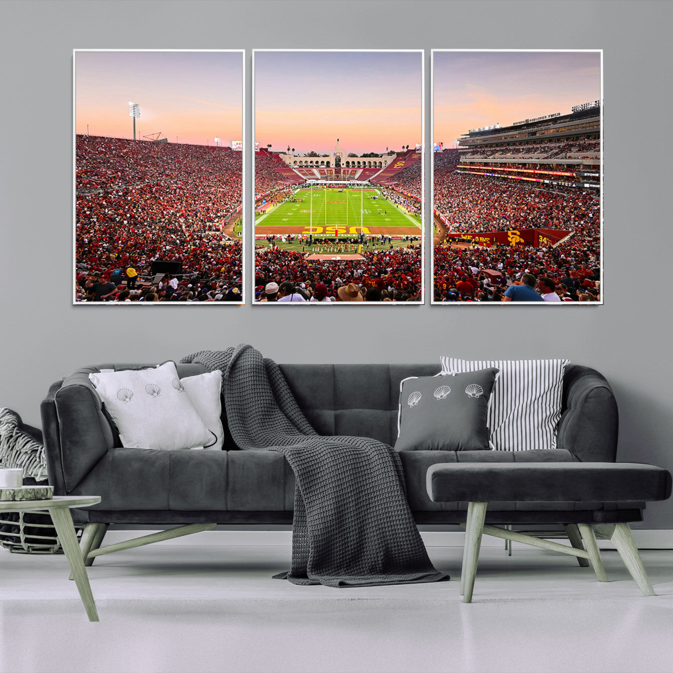 -The University of Southern California USC Trojans Football Team Print - Los Angeles Memorial