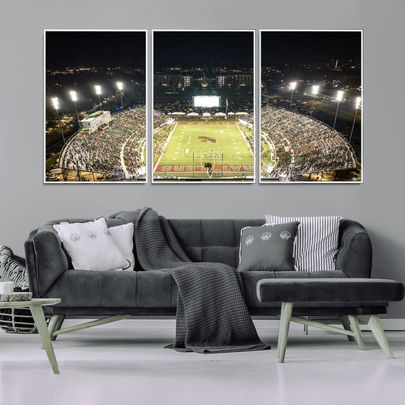 -Florida A&M Rattlers Football Team Print - Tallahassee Bragg Memorial Stadium Wall Art Canvas Print