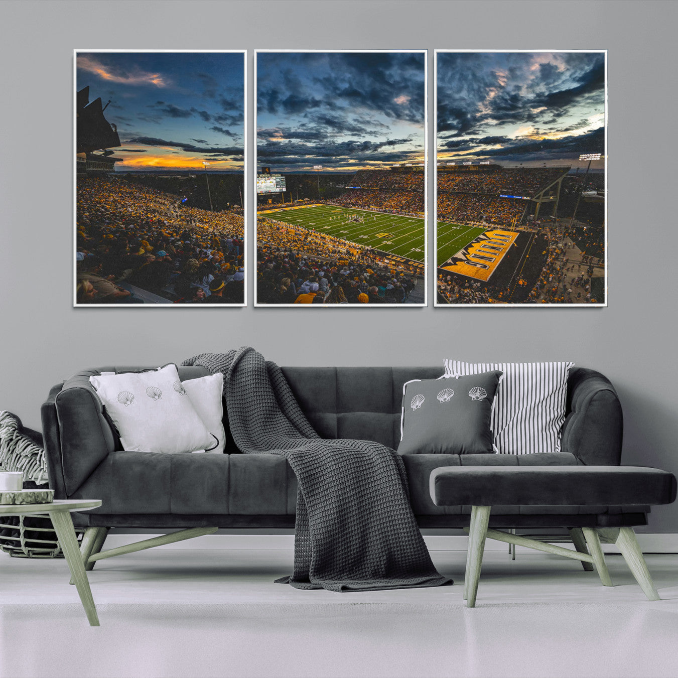 -University of Wyoming Cowboys Football Team Print - Laramie War Memorial Stadium Wall Art Canvas