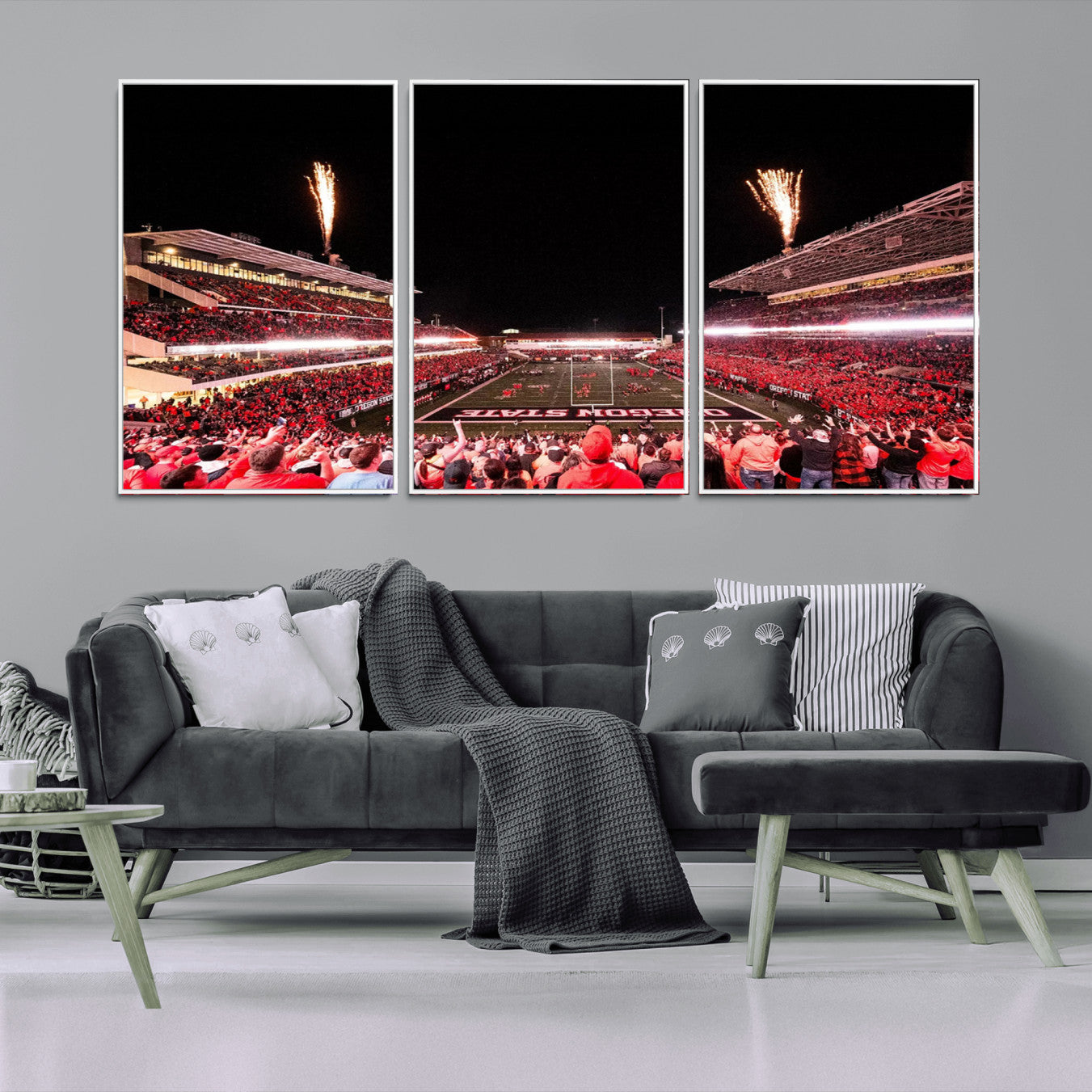 -Oregon State Beavers Football Team Print - Corvallis Reser Stadium Wall Art Canvas Print