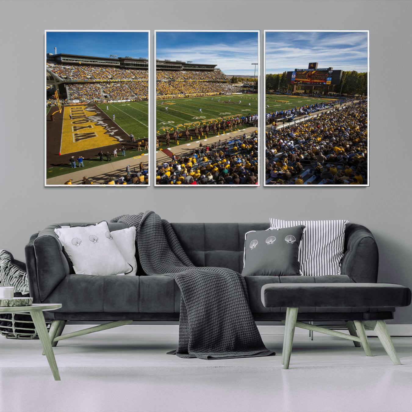-University of Wyoming Cowboys Football Team Print - Laramie Jonah Field War Memorial Stadium Wall