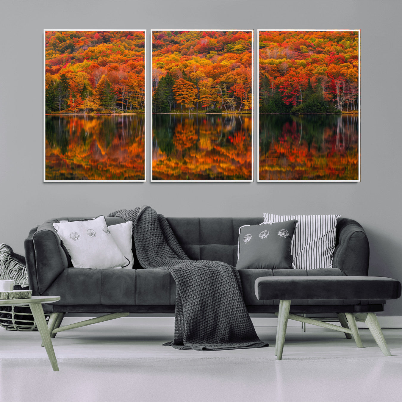 -Fall Foliage Wall Art - Autumn Reflection Canvas Print, Stunning Fall Foliage Wall Art, Serene Lake