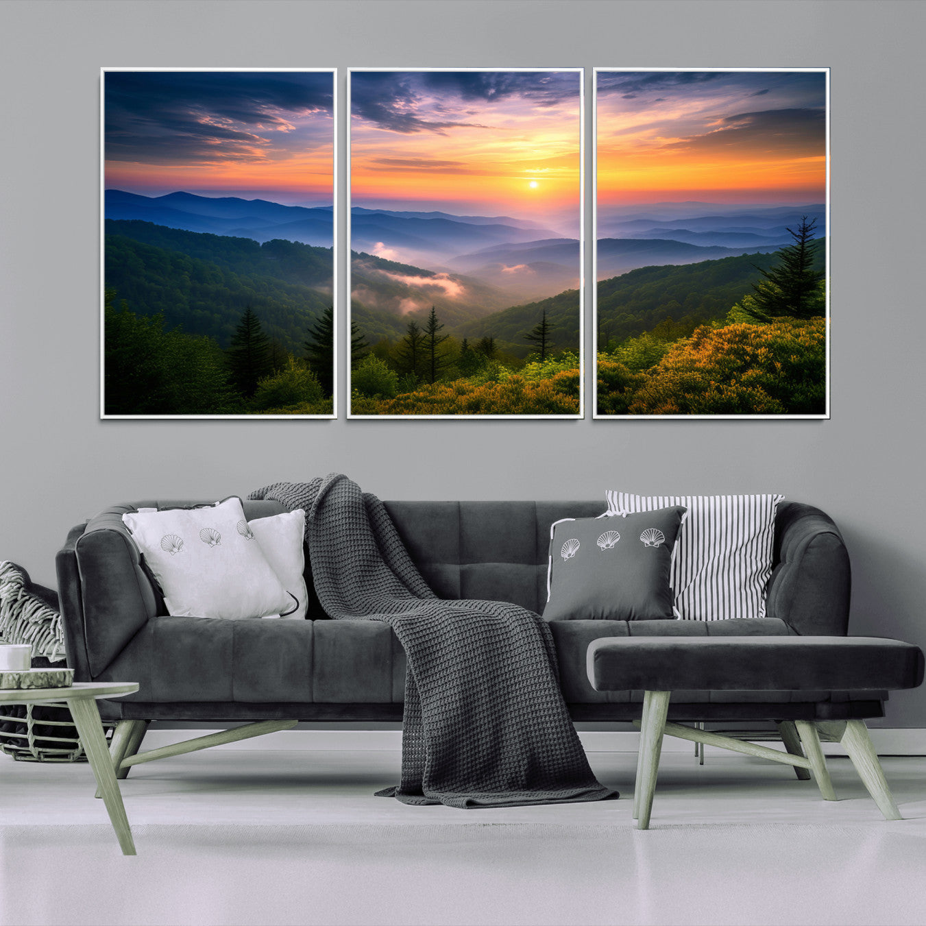 -Majestic Mountain Sunrise Print | Landscape Wall Art | Canvas Print Ready to Hang | Farmhouse Wall