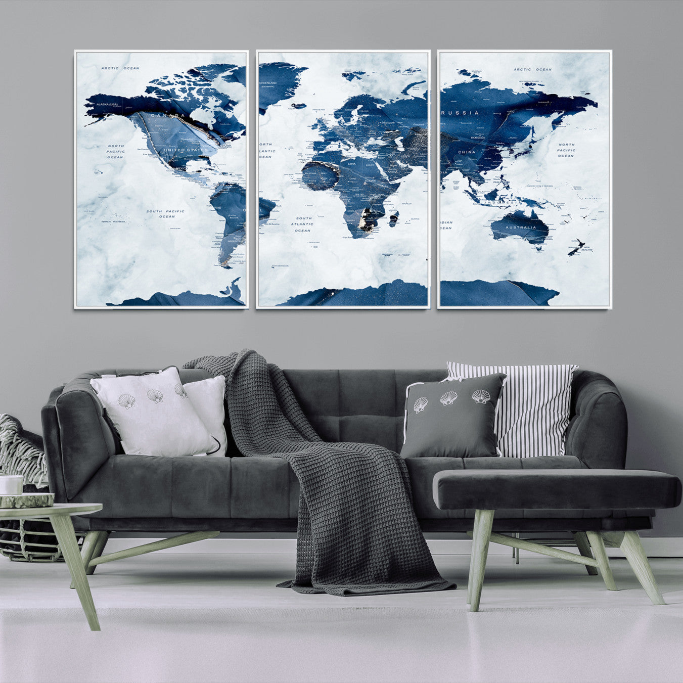 44436-MGV-CV-36X24-Push Pin World Map Canvas Print – Travel Tracker Wall Art for Couples, Perfect Anniversary Gift for Home or Office Decor
