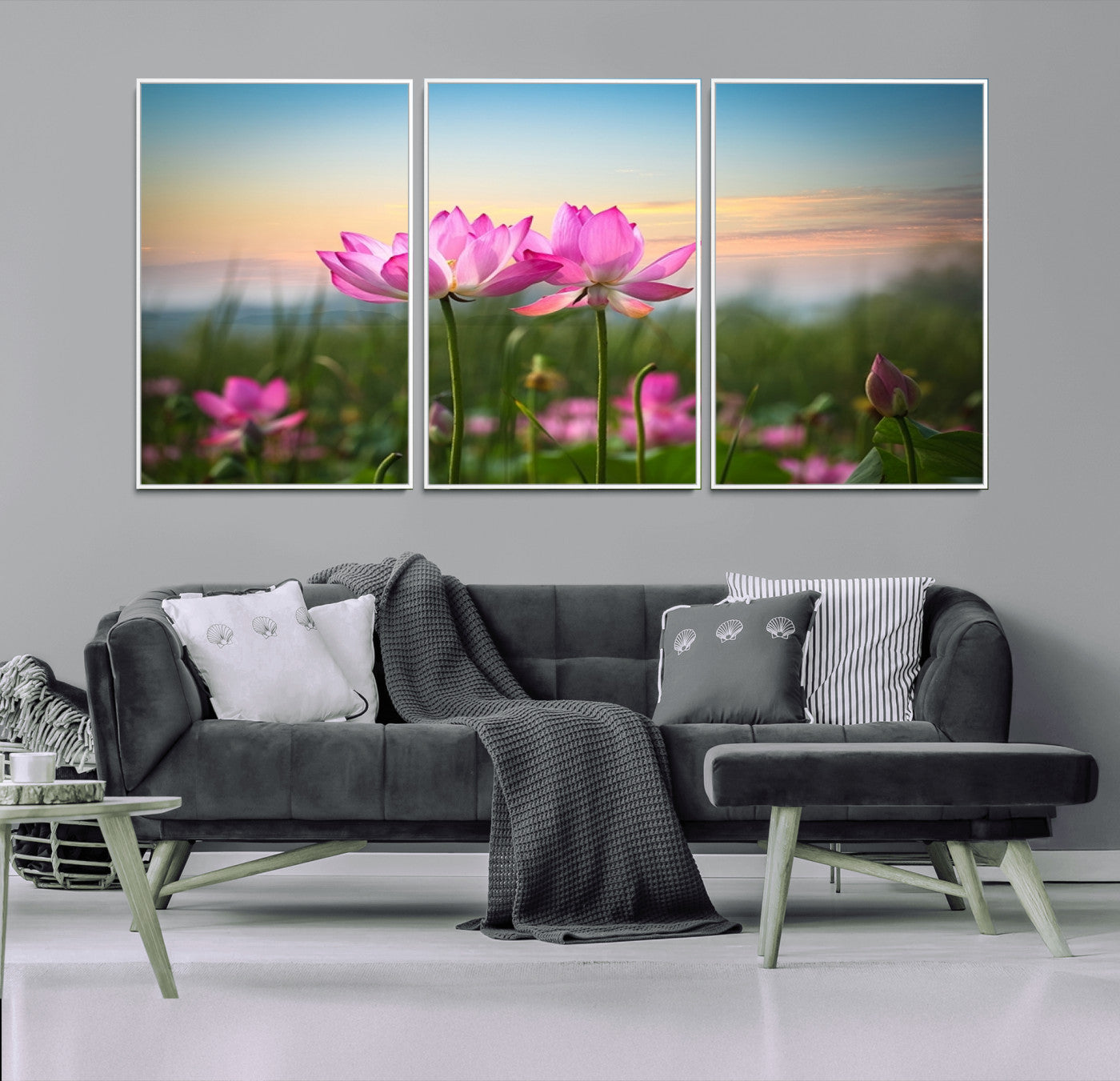 64234-MGV-CV-36X24-Pink Flower on the Mountain Canvas Print, Framed Pink Flower Canvas Wall Art