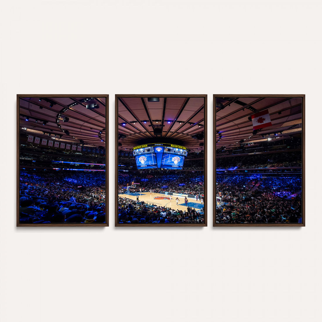 Madison Square Garden Basketball Print Canvas, Basketball Game Triple Canvas Wall Art