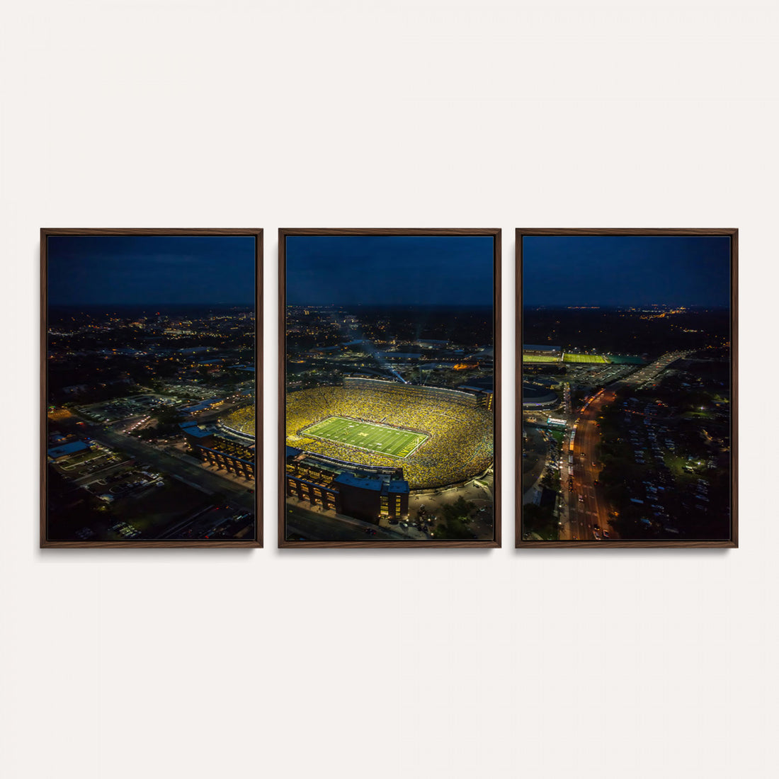 Michigan Wolverines Football Team Print, Michigan Stadium Wall Art Canvas Print
