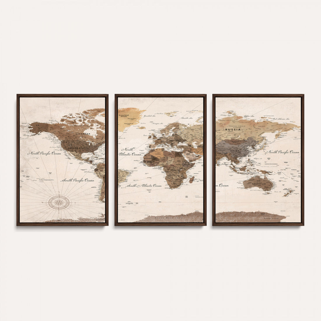 World Map Canvas Print | Framed Detailed Map of the World Wall Art