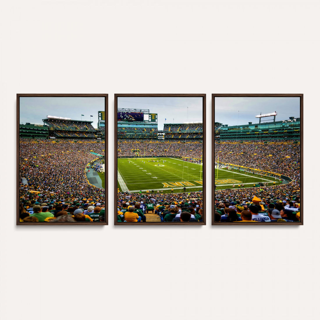 Green Bay Packers Stadium Wall Art Canvas Print, Lambeau Field