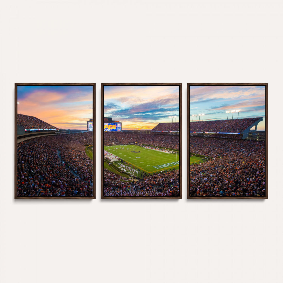 Auburn Stadium Sunset Wall Art Canvas Print, Jordan Hare Stadium