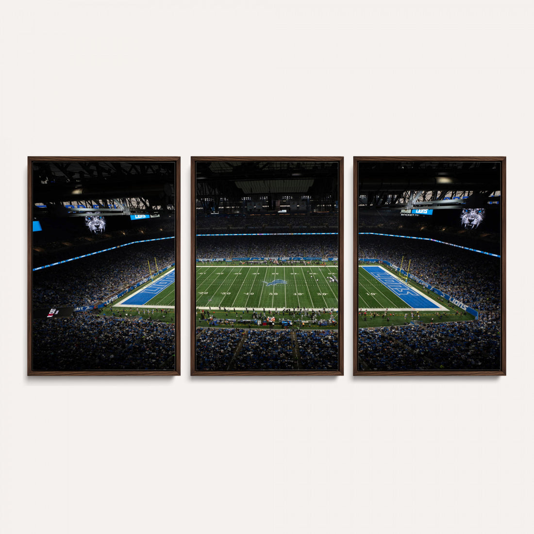Detroit Lions Stadium Wall Art Canvas Print, Football Field Panorama
