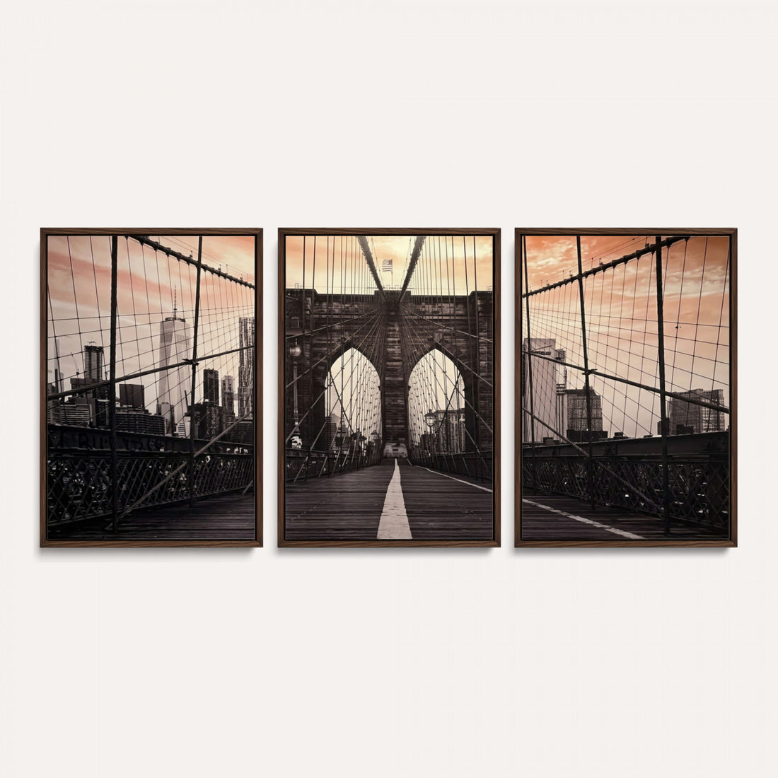 Brooklyn Bridge Canvas Wall Art, New York City Skyline Photography
