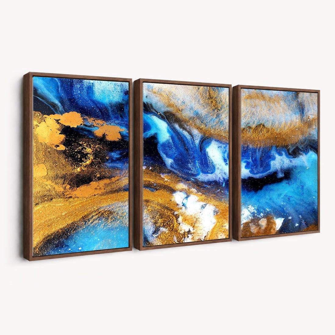 Large Abstract Wall Art Print | Gold and Blue Abstract Canvas Wall Art