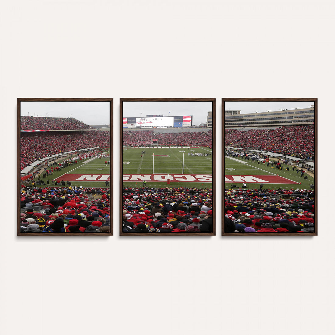 Wisconsin Badgers Team Print Canvas, Madison Camp Randall Stadium Wall Art