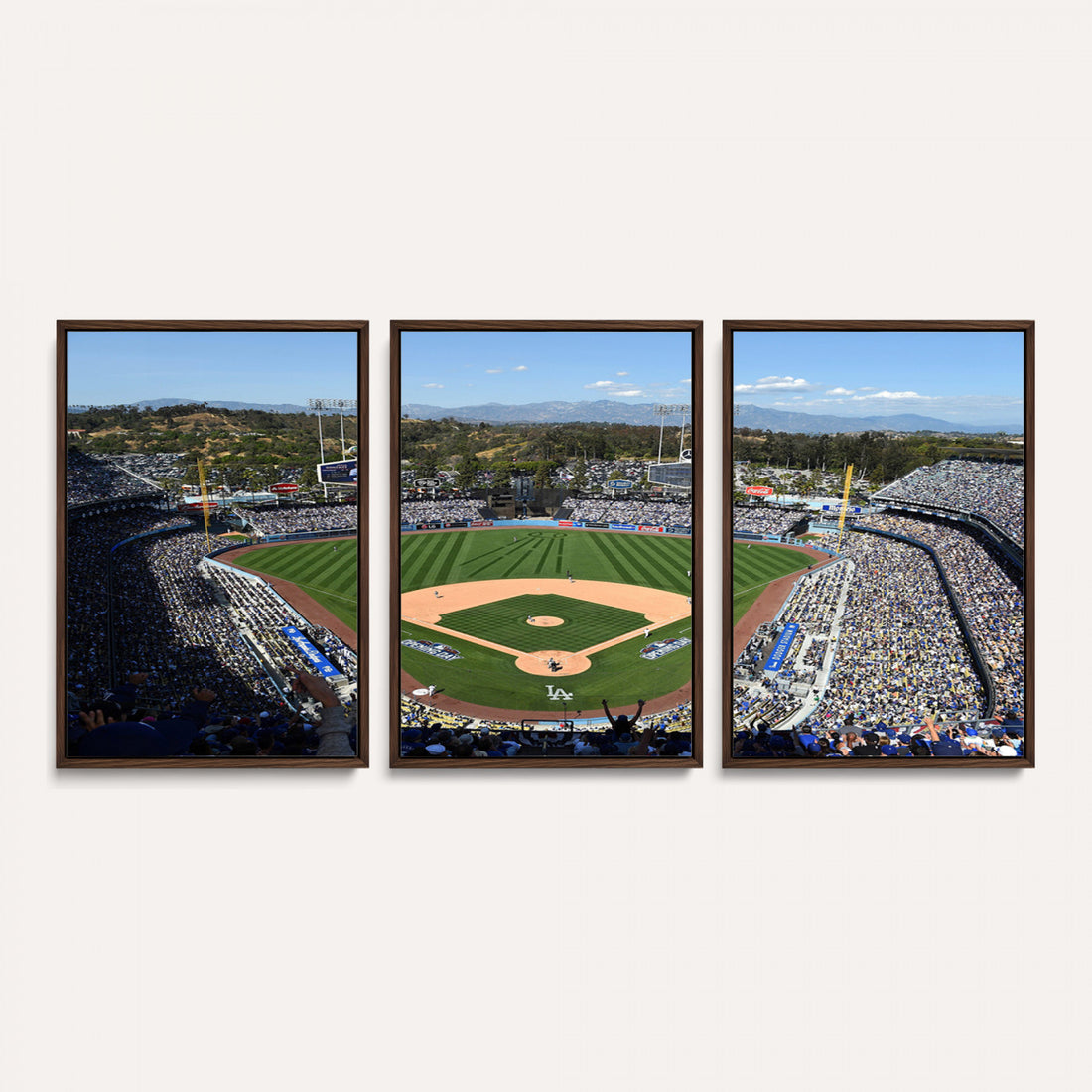 Los Angeles Dodgers Dodger Stadium Wall Art Canvas Print, Framed and Ready to Hang