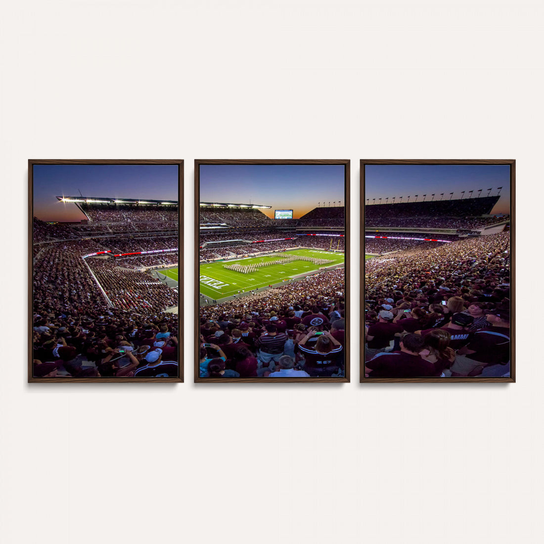 Texas A&M University Aggies Football Team Print, College Station Kyle Field, Framed and Ready to Hang