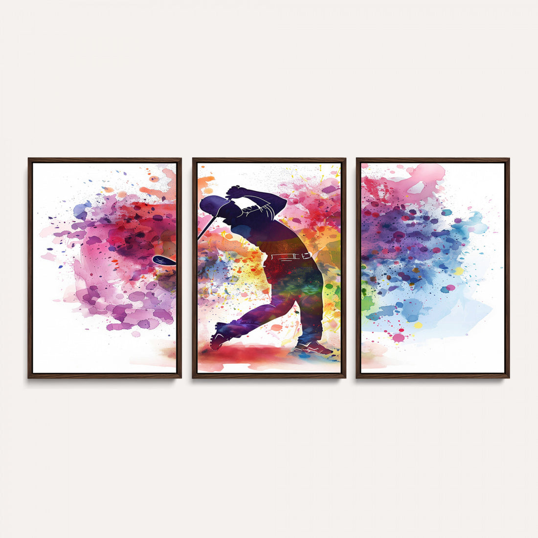 Colorful Golfer Swing Wall Art Canvas Print, Ready to Hang