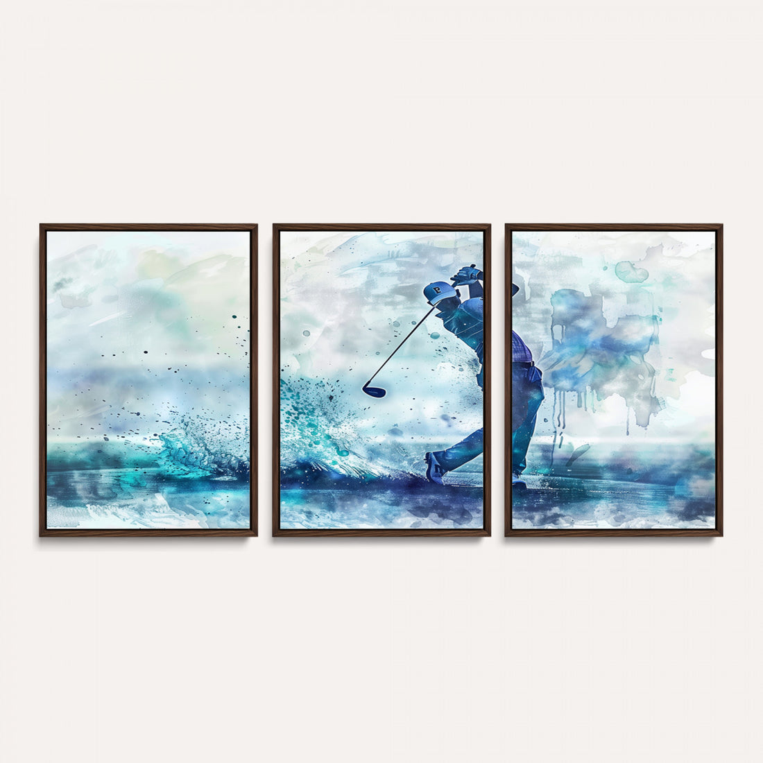 Watercolor Abstract Golf Swing Wall Art Canvas Print