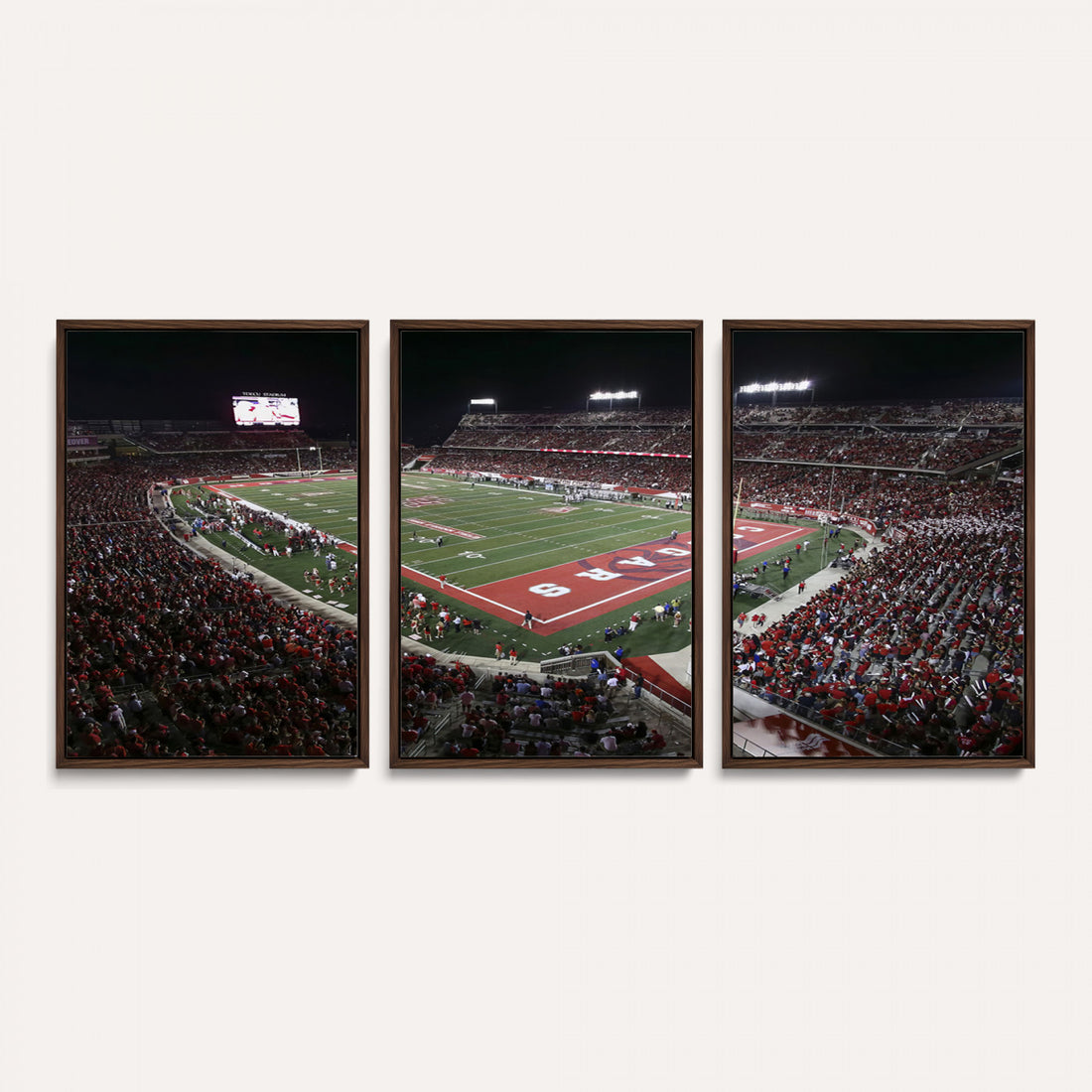 Houston Cougars Football Team Print, Houston TDECU Stadium, Framed and Ready to Hang